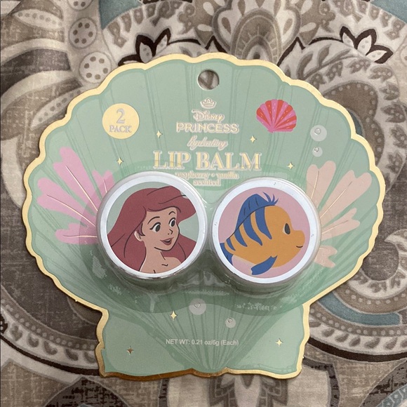 Disney Other - Disney Princess Ariel and Flounder Lip Balm Set - Vanilla & Raspberry Scrnted